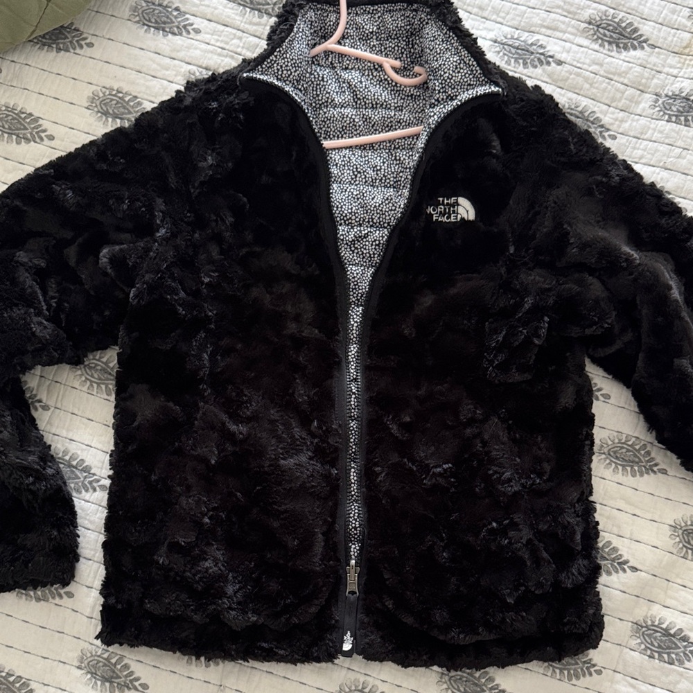 Kids reversible North Face Plush Black Jacket